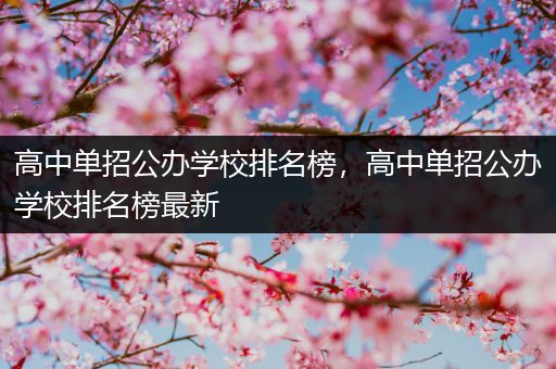 高中单招公办学校排名榜，高中单招公办学校排名榜最新