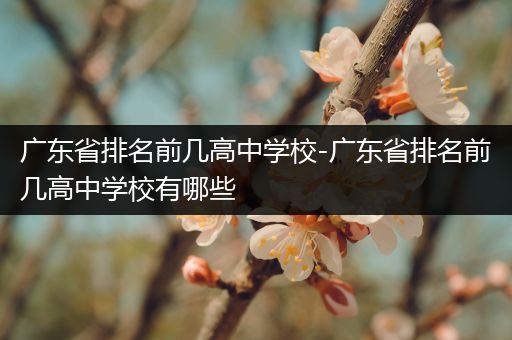广东省排名前几高中学校-广东省排名前几高中学校有哪些