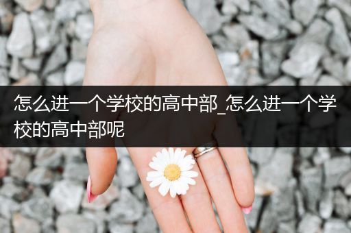 怎么进一个学校的高中部_怎么进一个学校的高中部呢