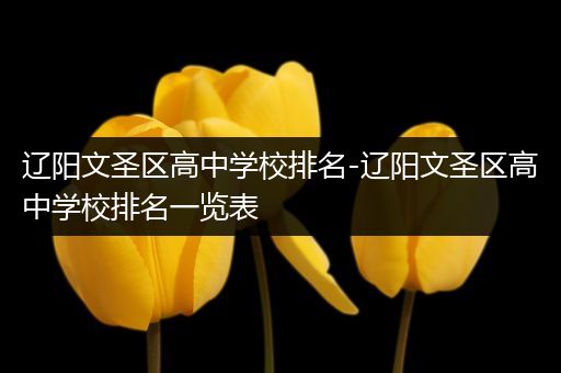 辽阳文圣区高中学校排名-辽阳文圣区高中学校排名一览表