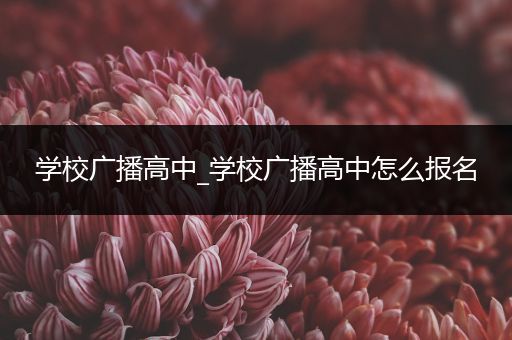 学校广播高中_学校广播高中怎么报名