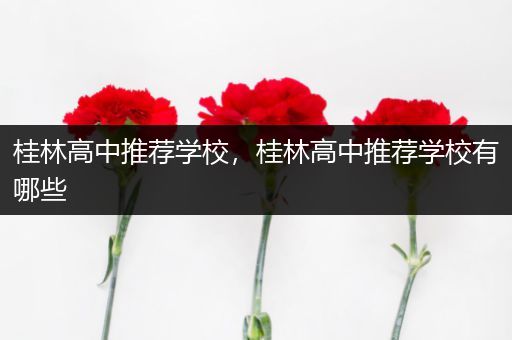 桂林高中推荐学校，桂林高中推荐学校有哪些