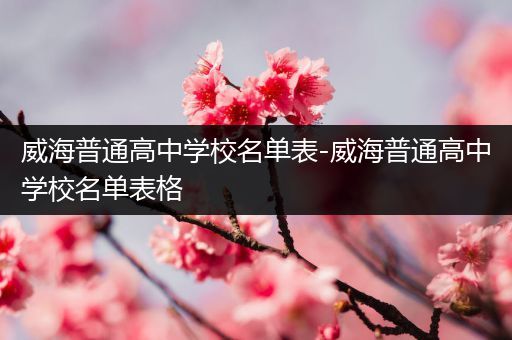 威海普通高中学校名单表-威海普通高中学校名单表格