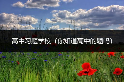 高中习题学校（你知道高中的题吗）
