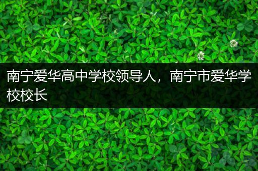南宁爱华高中学校领导人，南宁市爱华学校校长