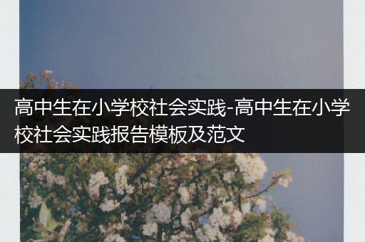 高中生在小学校社会实践-高中生在小学校社会实践报告模板及范文