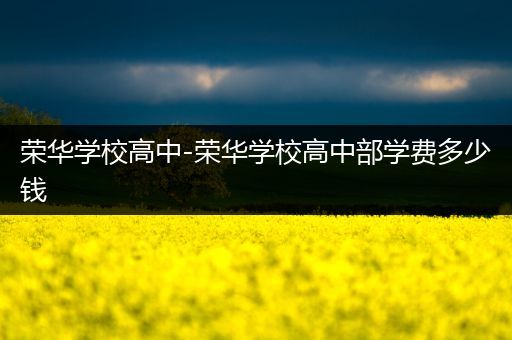 荣华学校高中-荣华学校高中部学费多少钱