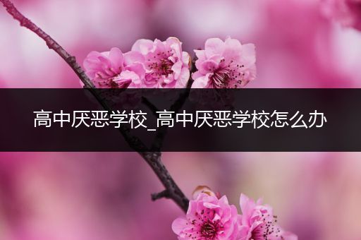 高中厌恶学校_高中厌恶学校怎么办