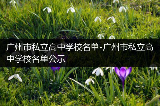 广州市私立高中学校名单-广州市私立高中学校名单公示