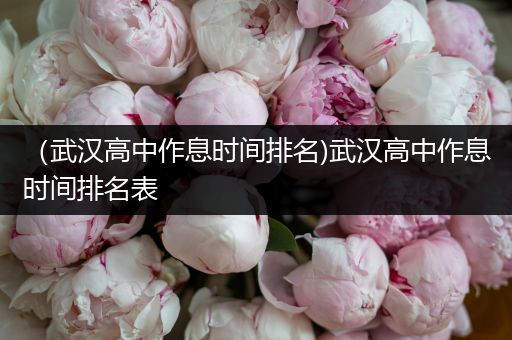 （武汉高中作息时间排名)武汉高中作息时间排名表