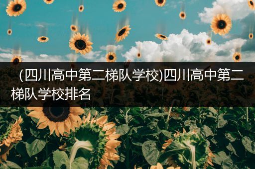 （四川高中第二梯队学校)四川高中第二梯队学校排名