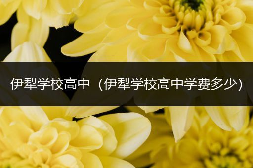 伊犁学校高中（伊犁学校高中学费多少）