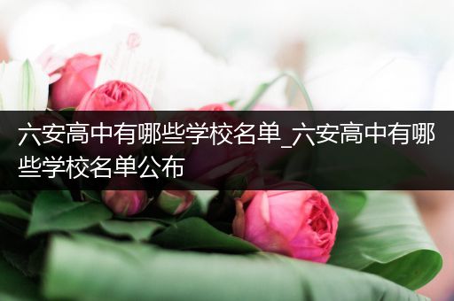六安高中有哪些学校名单_六安高中有哪些学校名单公布