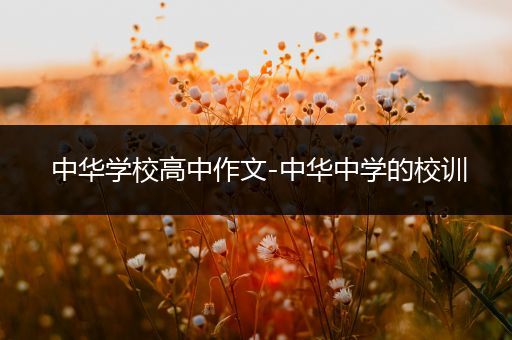 中华学校高中作文-中华中学的校训