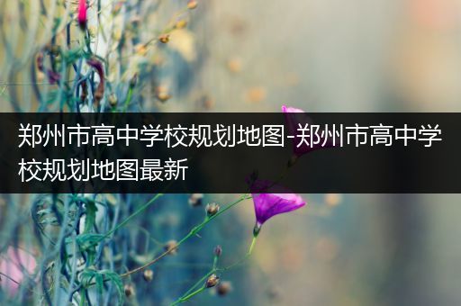 郑州市高中学校规划地图-郑州市高中学校规划地图最新