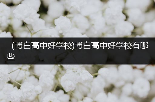 （博白高中好学校)博白高中好学校有哪些