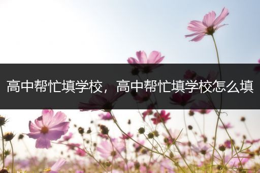 高中帮忙填学校，高中帮忙填学校怎么填