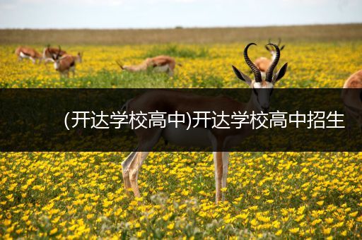 （开达学校高中)开达学校高中招生