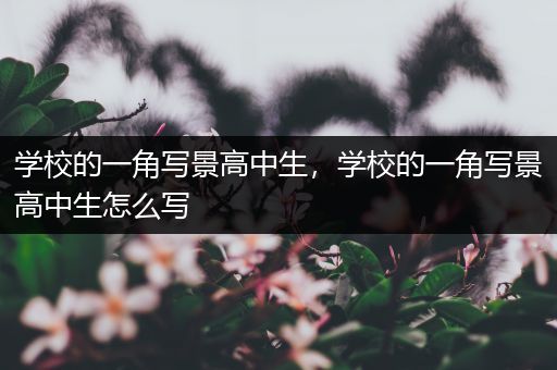 学校的一角写景高中生，学校的一角写景高中生怎么写