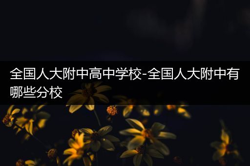 全国人大附中高中学校-全国人大附中有哪些分校