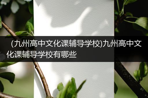 （九州高中文化课辅导学校)九州高中文化课辅导学校有哪些