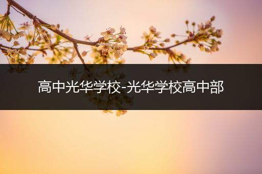 高中光华学校-光华学校高中部