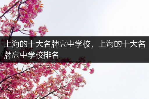 上海的十大名牌高中学校，上海的十大名牌高中学校排名