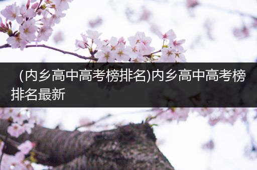 （内乡高中高考榜排名)内乡高中高考榜排名最新