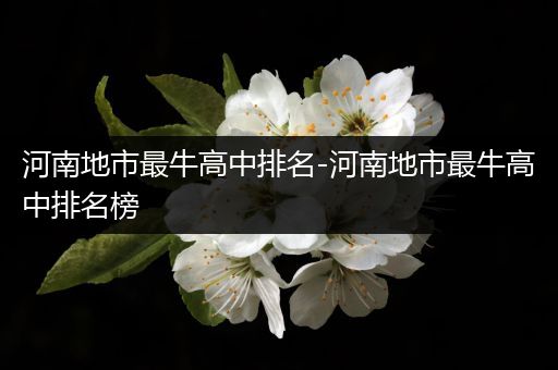 河南地市最牛高中排名-河南地市最牛高中排名榜