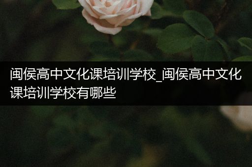 闽侯高中文化课培训学校_闽侯高中文化课培训学校有哪些