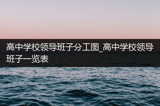 高中学校领导班子分工图_高中学校领导班子一览表