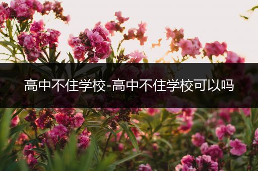 高中不住学校-高中不住学校可以吗