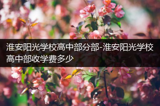 淮安阳光学校高中部分部-淮安阳光学校高中部收学费多少