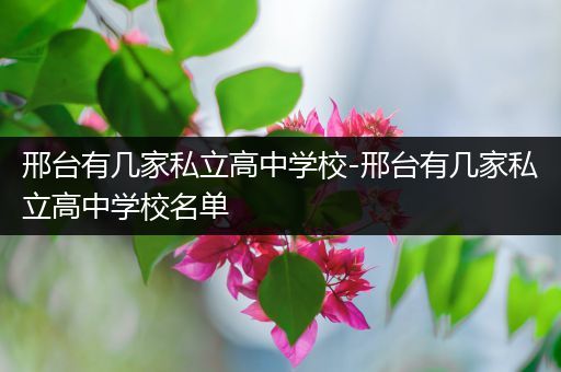邢台有几家私立高中学校-邢台有几家私立高中学校名单