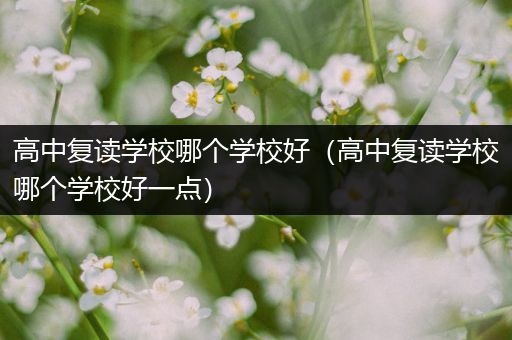 高中复读学校哪个学校好（高中复读学校哪个学校好一点）