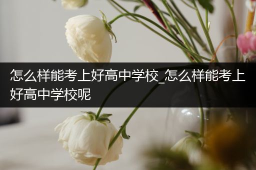 怎么样能考上好高中学校_怎么样能考上好高中学校呢