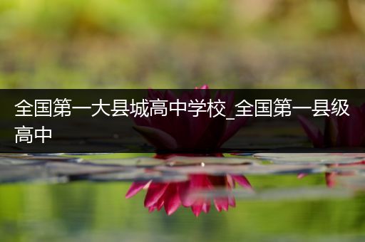 全国第一大县城高中学校_全国第一县级高中