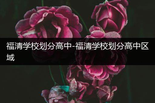 福清学校划分高中-福清学校划分高中区域