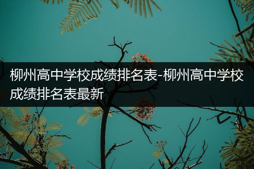 柳州高中学校成绩排名表-柳州高中学校成绩排名表最新