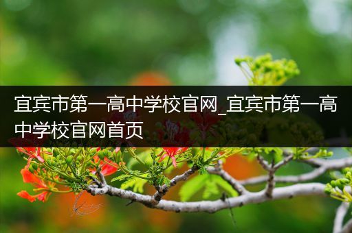 宜宾市第一高中学校官网_宜宾市第一高中学校官网首页
