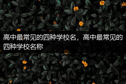 高中最常见的四种学校名，高中最常见的四种学校名称