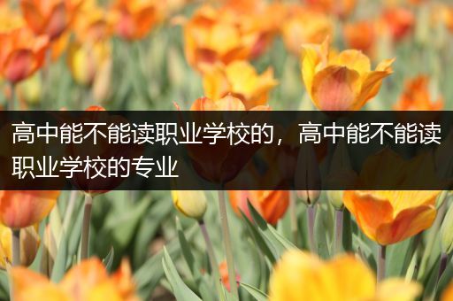 高中能不能读职业学校的，高中能不能读职业学校的专业