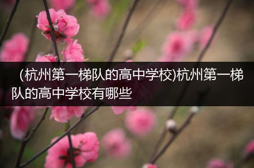 （杭州第一梯队的高中学校)杭州第一梯队的高中学校有哪些