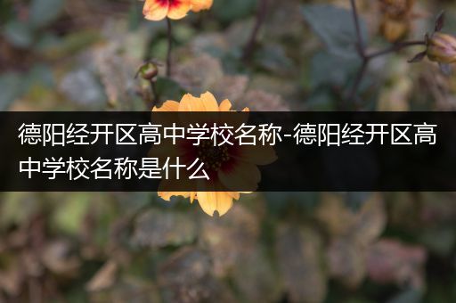 德阳经开区高中学校名称-德阳经开区高中学校名称是什么