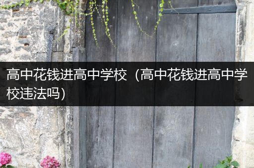 高中花钱进高中学校（高中花钱进高中学校违法吗）