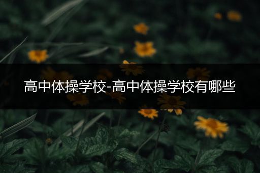 高中体操学校-高中体操学校有哪些