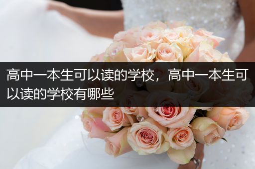 高中一本生可以读的学校，高中一本生可以读的学校有哪些
