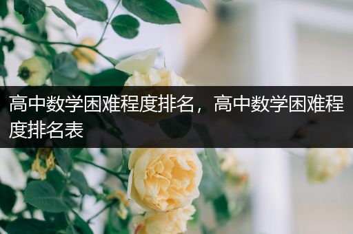 高中数学困难程度排名，高中数学困难程度排名表