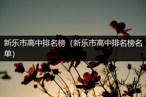 新乐市高中排名榜（新乐市高中排名榜名单）