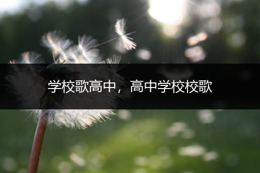 学校歌高中，高中学校校歌
